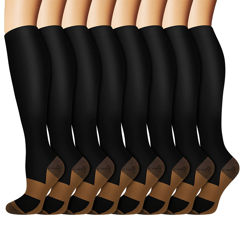 Copper Compression Socks 10-20 mmHg Knee High for Women Men