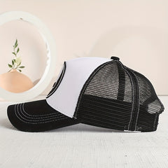 Men's Summer Mesh Baseball Cap with Skull Embroidery