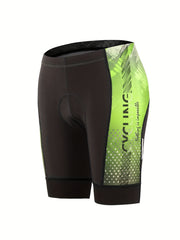 Letter Print High Waist Cycling Shorts Breathable Sports Mid Length