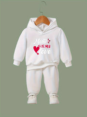 OERYUI Kids Breathable Activewear Set MOM IS MY LOVE Print Hoodies Pants Set
