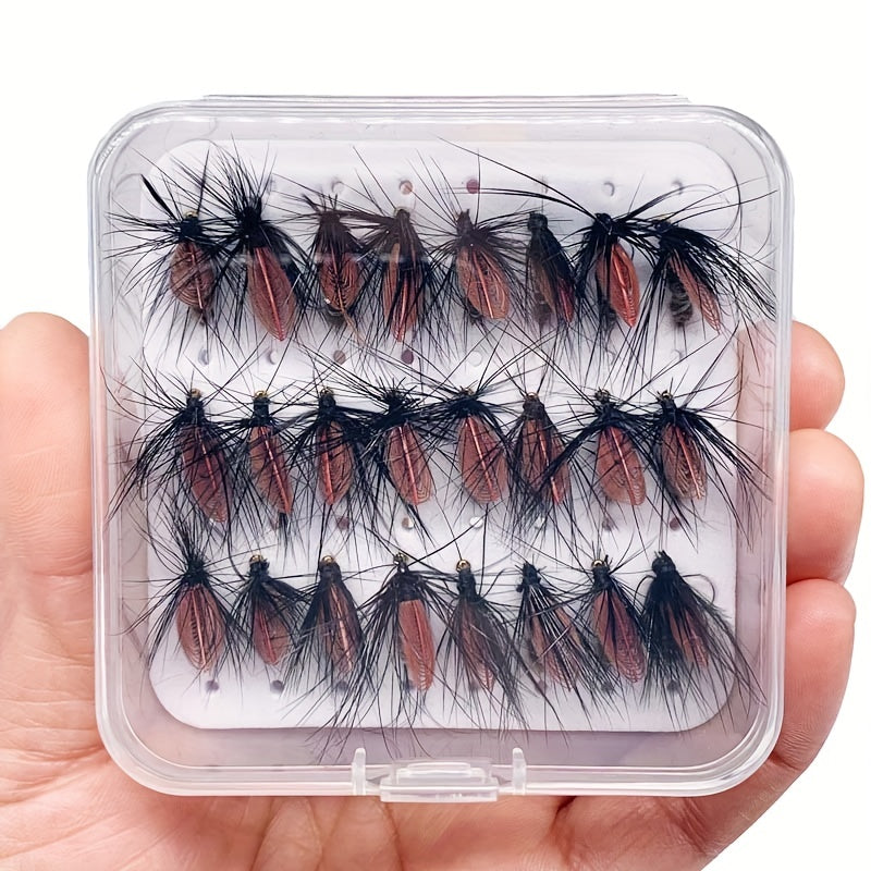 Wooly Worm Fly Fishing Lures 25pcs with Hard Hook for Bass Trout Salmon