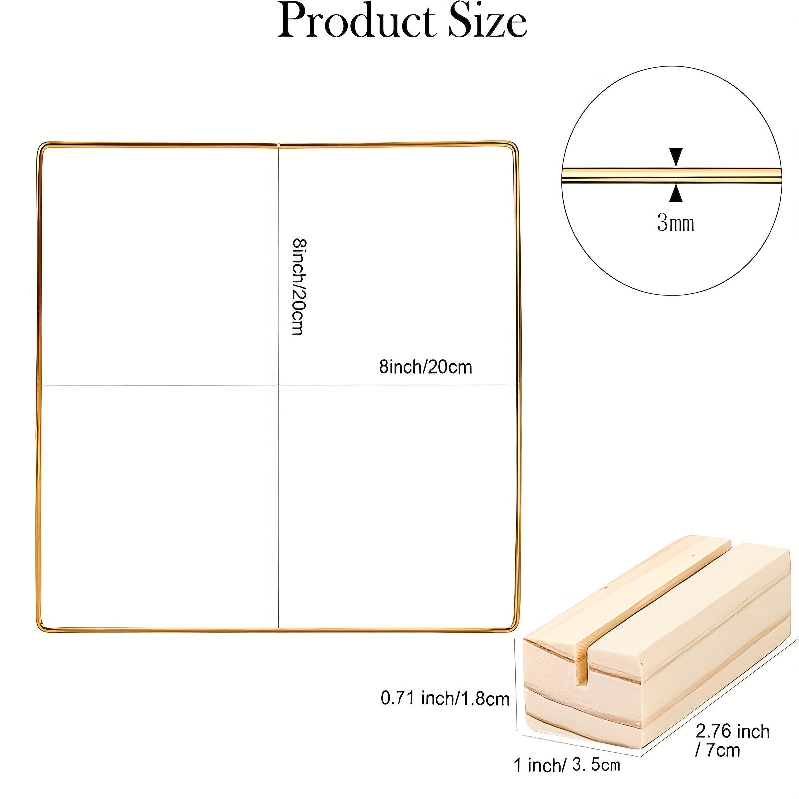 Square Metal Hoop Centerpiece Set for Wedding Decor & Crafts