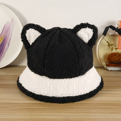 Panda Fisherman Hat Plush Ear Protection Bucket Hat Warm Hat