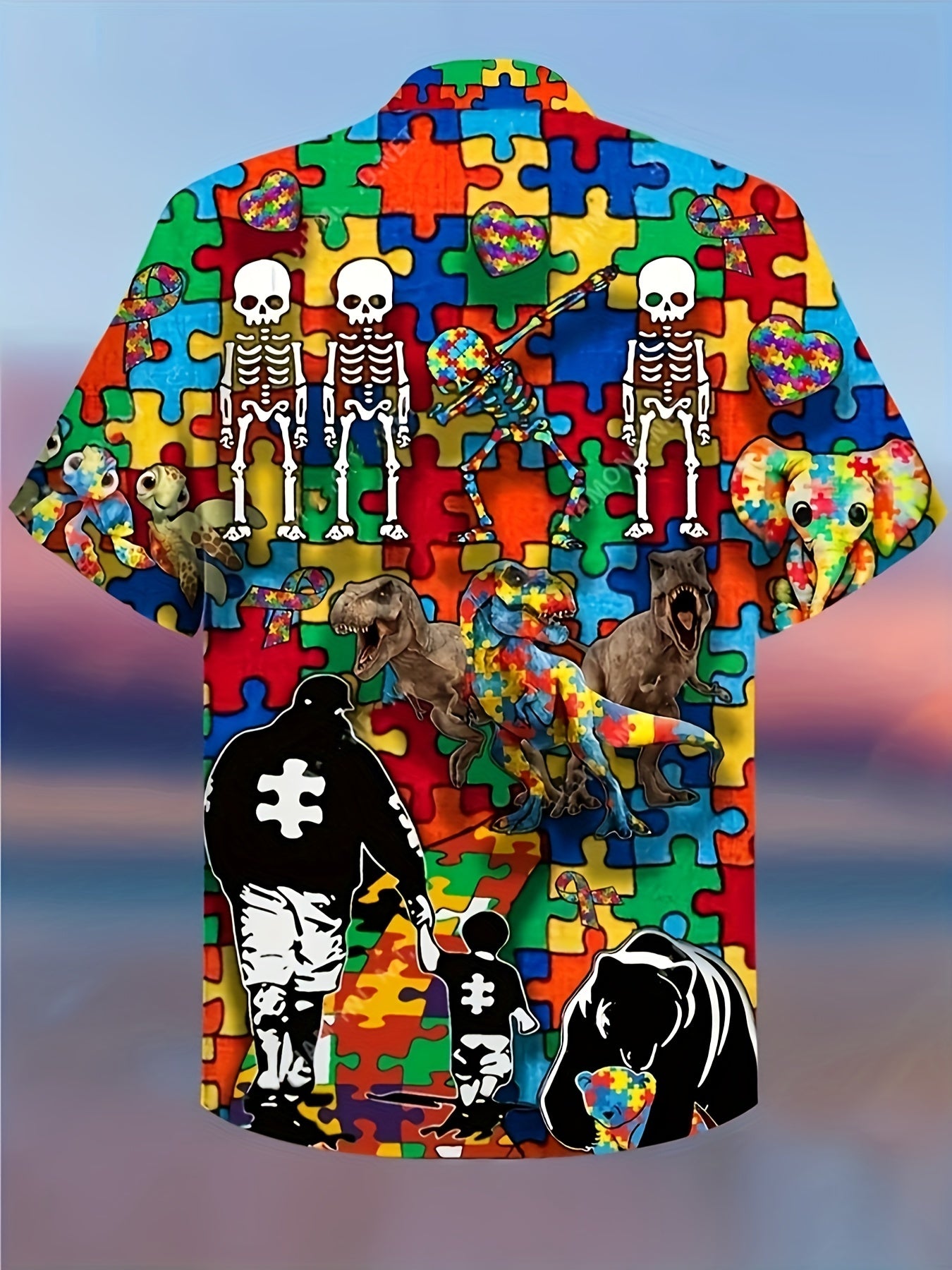 Hawaiian Style Print Men's Casual Short Sleeve Shirt
