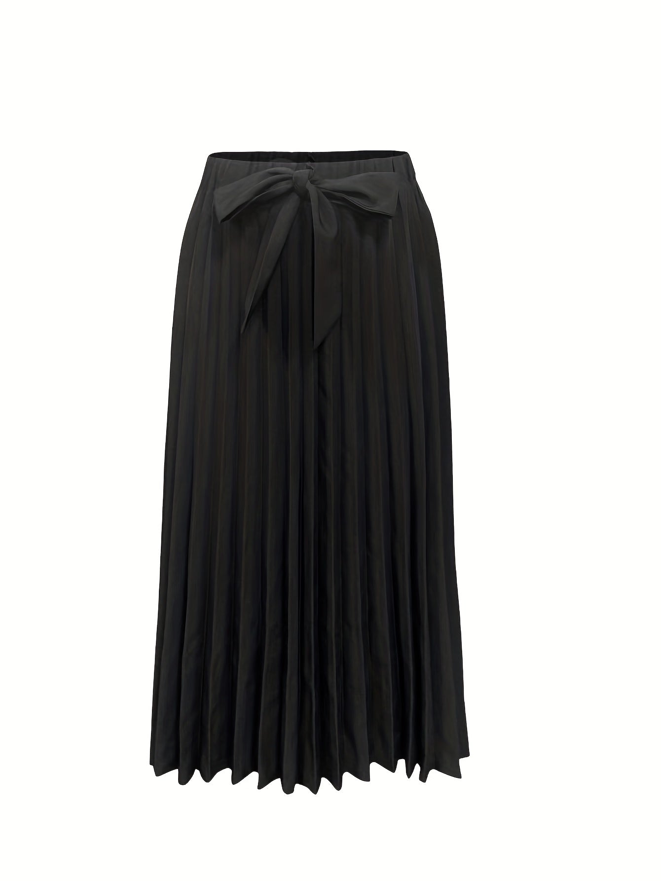 High Waist Bowknot Front Pleated Skirt for Women