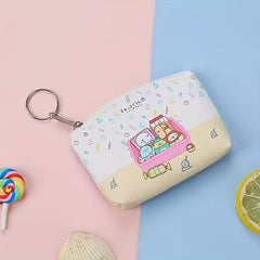 Cartoon Print Zipper Coin Purse Wallet for Kids Birthday
