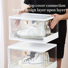 Plastic Shoe Rack Box Stackable Shoe Storage Box Entryway Hallway Bedroom
