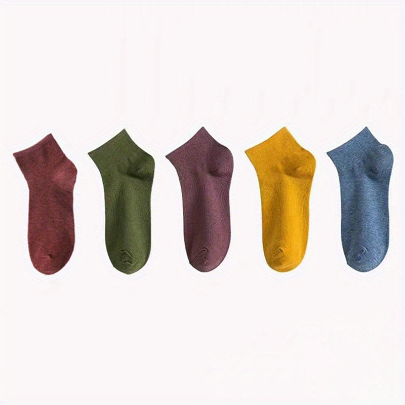 5 Pairs Solid Short Socks Soft & Comfy Women's Stockings & Hosiery