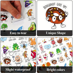 200 Punny Rewards Stickers Positive Motivational Labels Cartoon Animal Incentive