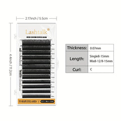 C Curling False Eyelashes Extensions 0.07mm Thickness