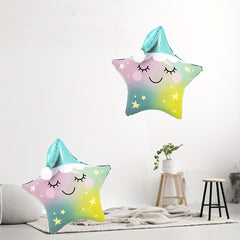 2pcs Sleepy Stars Aluminum Film Balloons Party Decoration Supplies