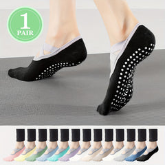Women's Non-Slip Cross Strap Yoga Socks Breathable Dance Training Socks