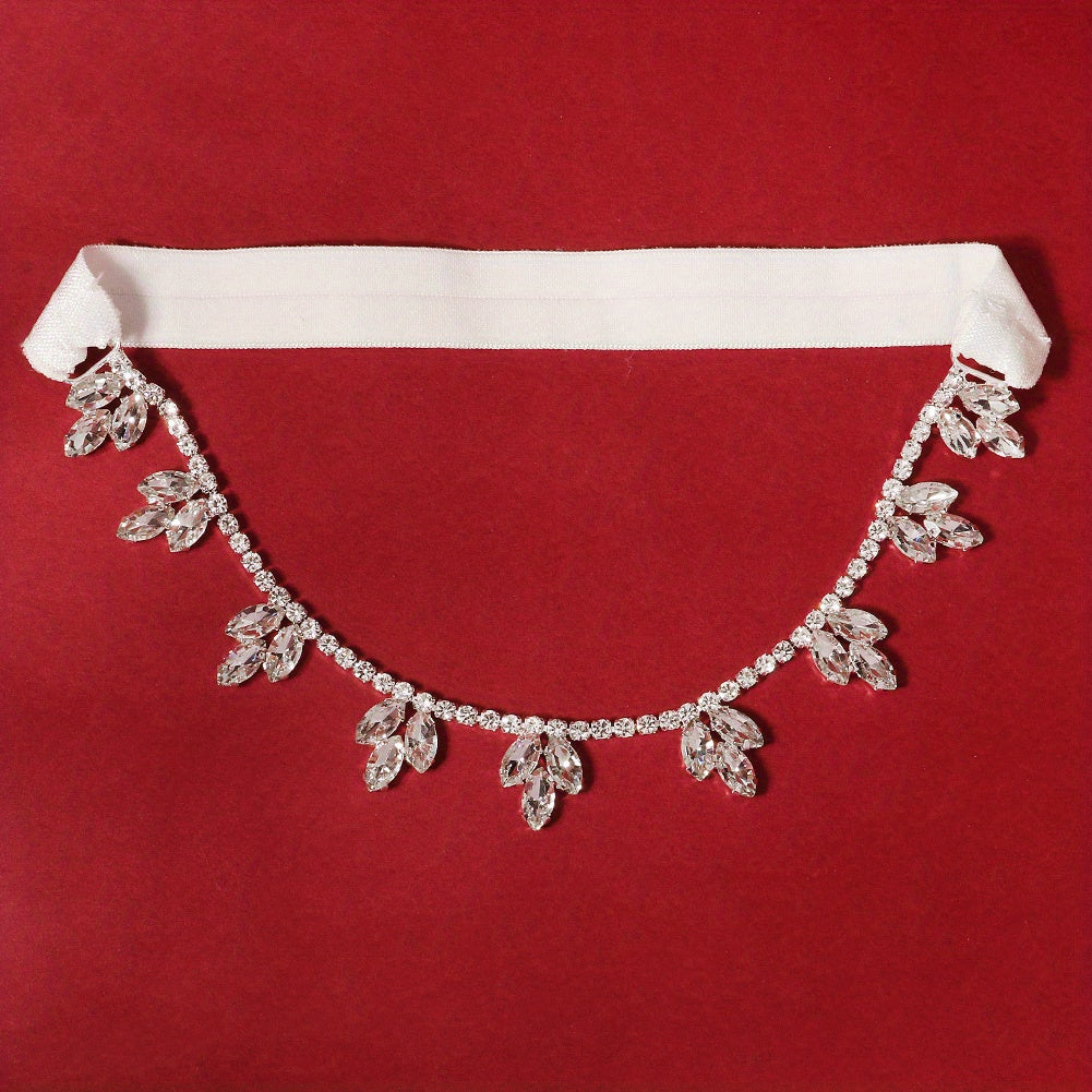 Bridal Garter Bling Thigh Chain Gemstone Cluster Leg Chain Stretchy Thigh Belt