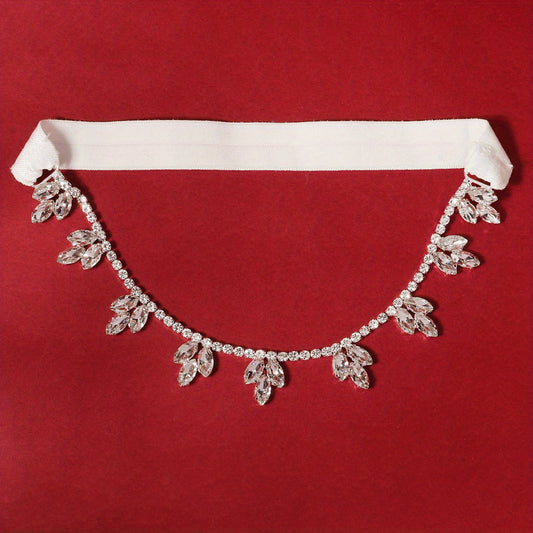 Bridal Garter Bling Thigh Chain Gemstone Cluster Leg Chain Stretchy Thigh Belt