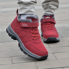 Fur Fleece Lined Snow Boots Waterproof Non Slip High Top Round Toe Shoes