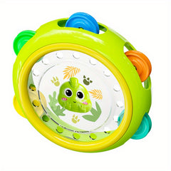 Kids Hand Tambourine Music & Grasp Training Toy for Motor Skills Green Yel