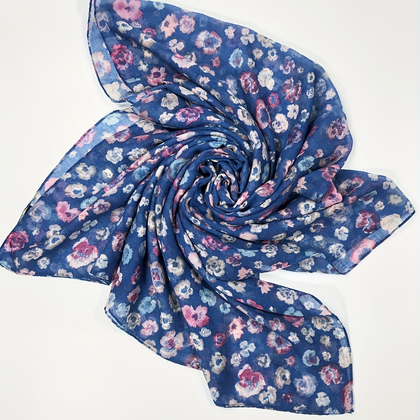 Flower Print Scarf Shawl Lightweight Casual Head Wraps Hijab Women Turban