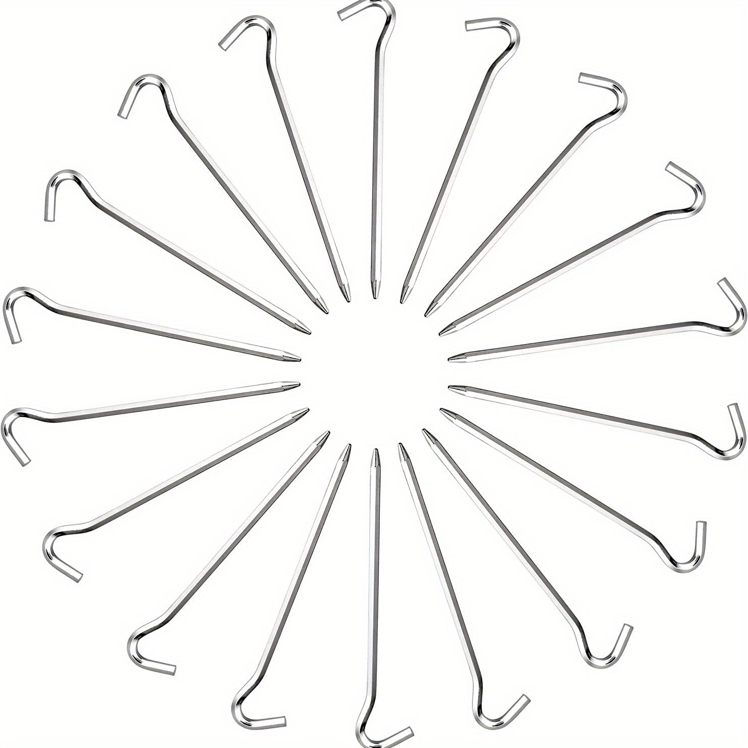 12pcs Aluminum Tent Stakes & Hooks for Camping & Canopy