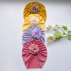 Baby Girls Flower Decor Turban Soft Hair Wrap Headband