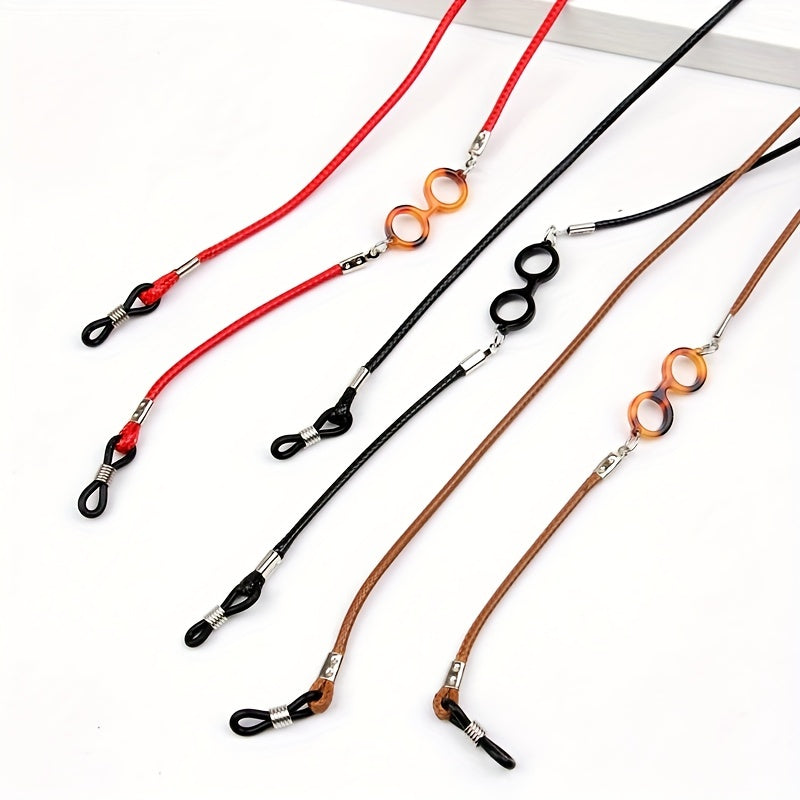 3pcs Leather Glasses Chain Multicolor Halter Non slip Glasses Strap