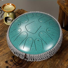 Rattan Braided 30-48cm Tongue Drum Set C Key 13-Tone Titanium Alloy Steel