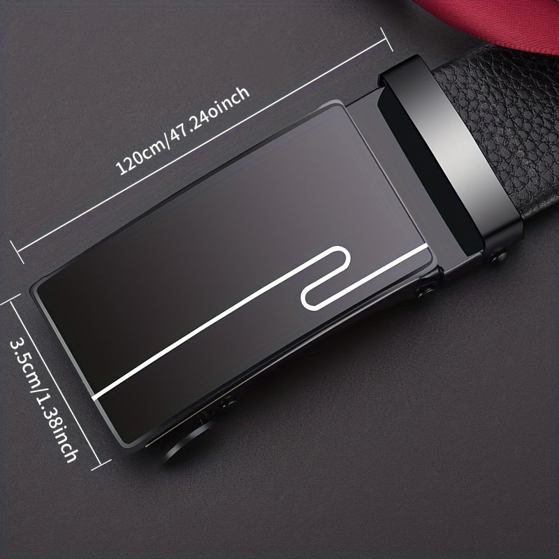 Leather Automatic Buckle Pants Belt for Men