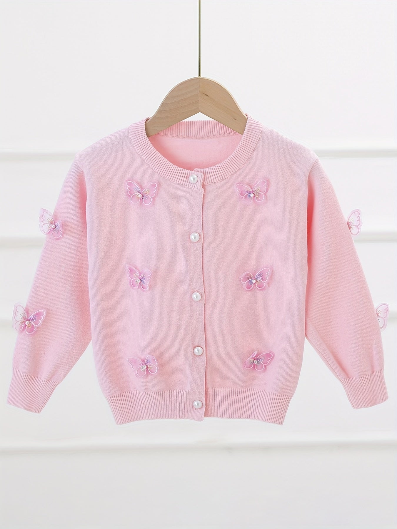 Girls' Butterfly Appliques Cardigan Coat Spring/Fall Clothes