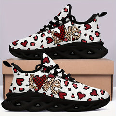 Heart Pattern Women's Running Shoes Soft Sole Athletic Sneakers