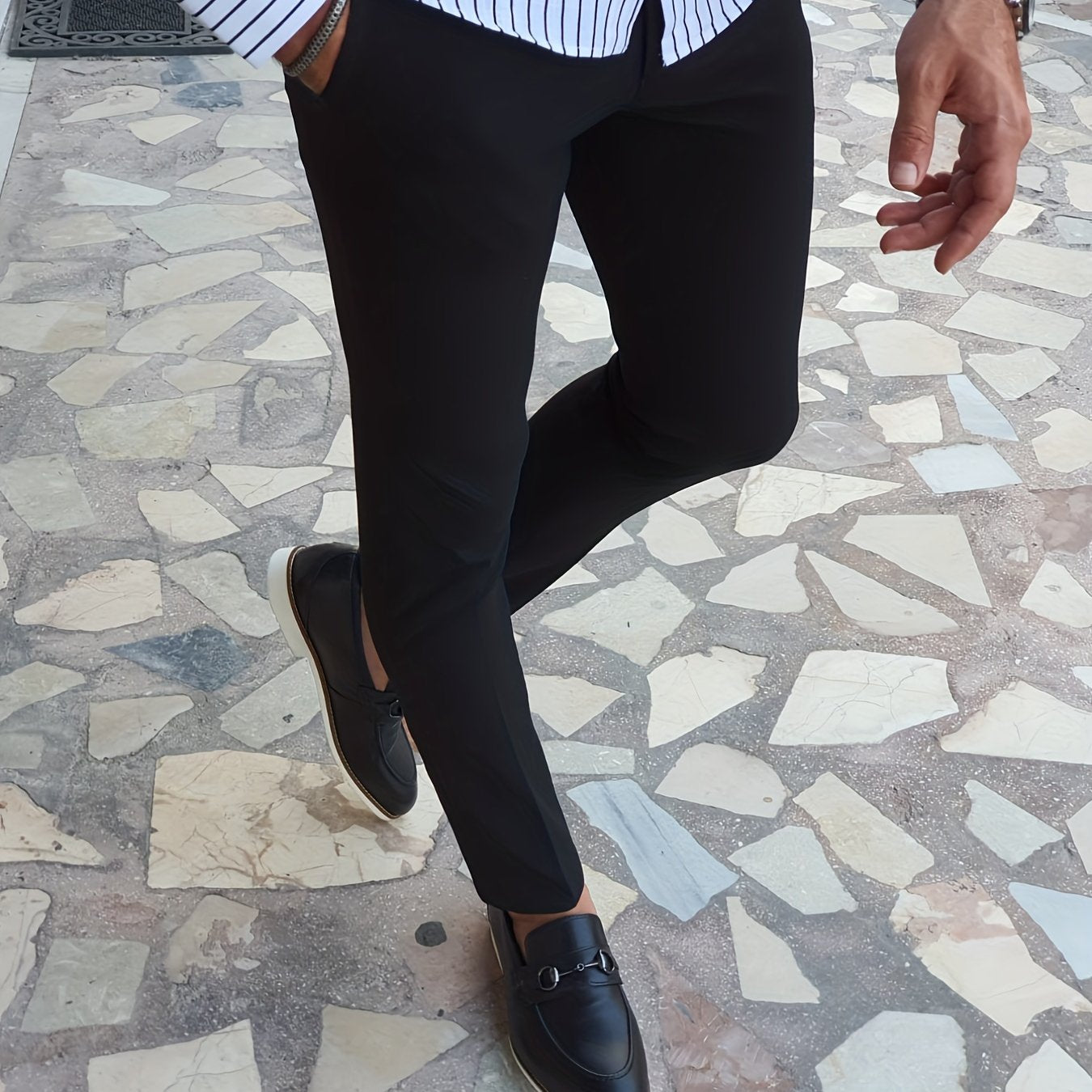 Men's Slim Fit Vintage Style Stretch Dress Pants