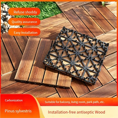 Anticorrosive Wood Flooring Outdoor Terrace Solid Wood Balcony Wooden Floor Mat