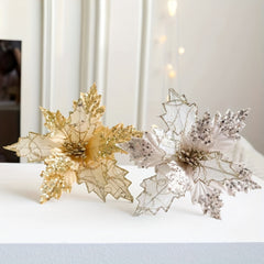Christmas Tree Flower Arrangement Sequins Window Scene Decoration