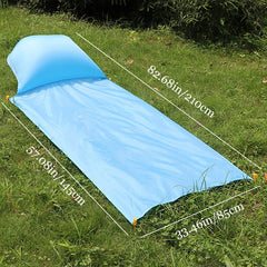 Waterproof Picnic Mat w/ Built-in Pillow for Beach Grass & Outdoor Activities