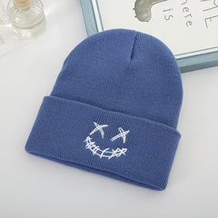 Creative Smile Face Embroidery Knit Hat