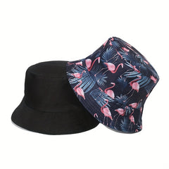 Flamingo Leaf Reversible Bucket Hat Unisex