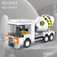 100 pcs City Vehicle Building Blocks Toys - 8 Styles - School Bus, Fire Truck