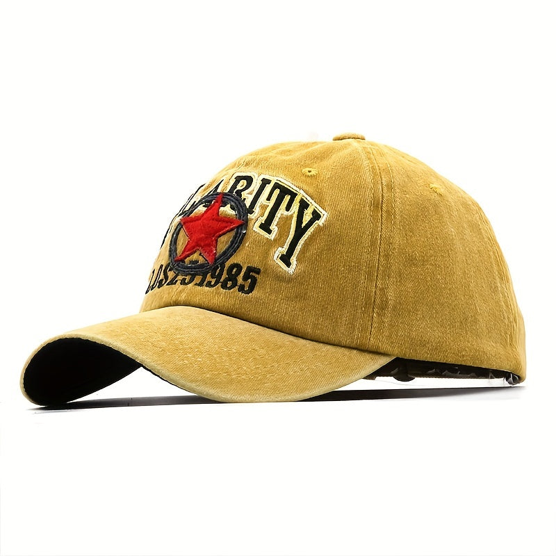 Retro 3D Embroidery Baseball Cap Washed Sun Visor