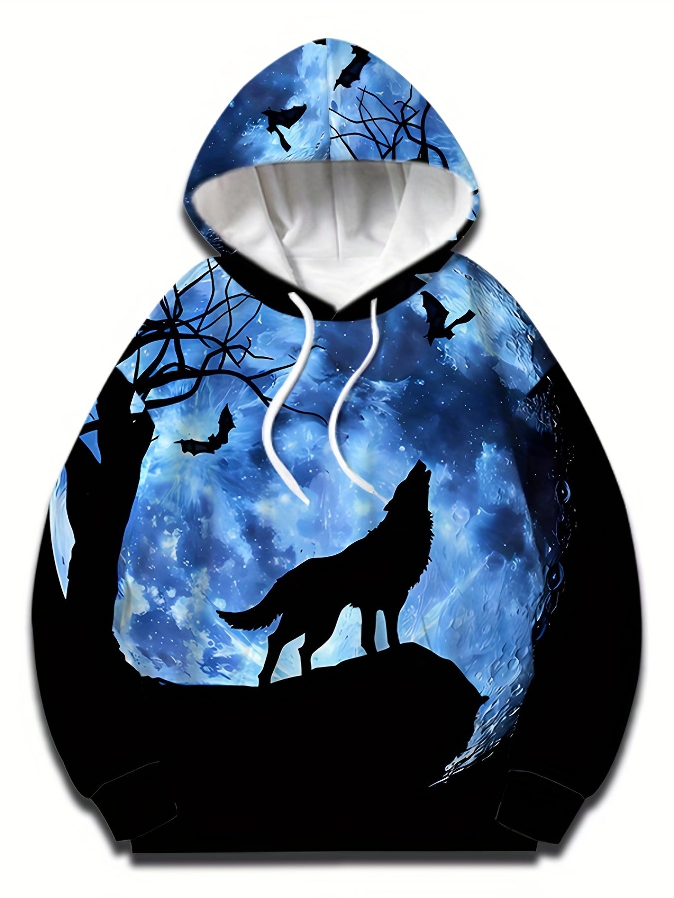 Wolf 3D Print Hoodie Men Graphic Hooded Pullover