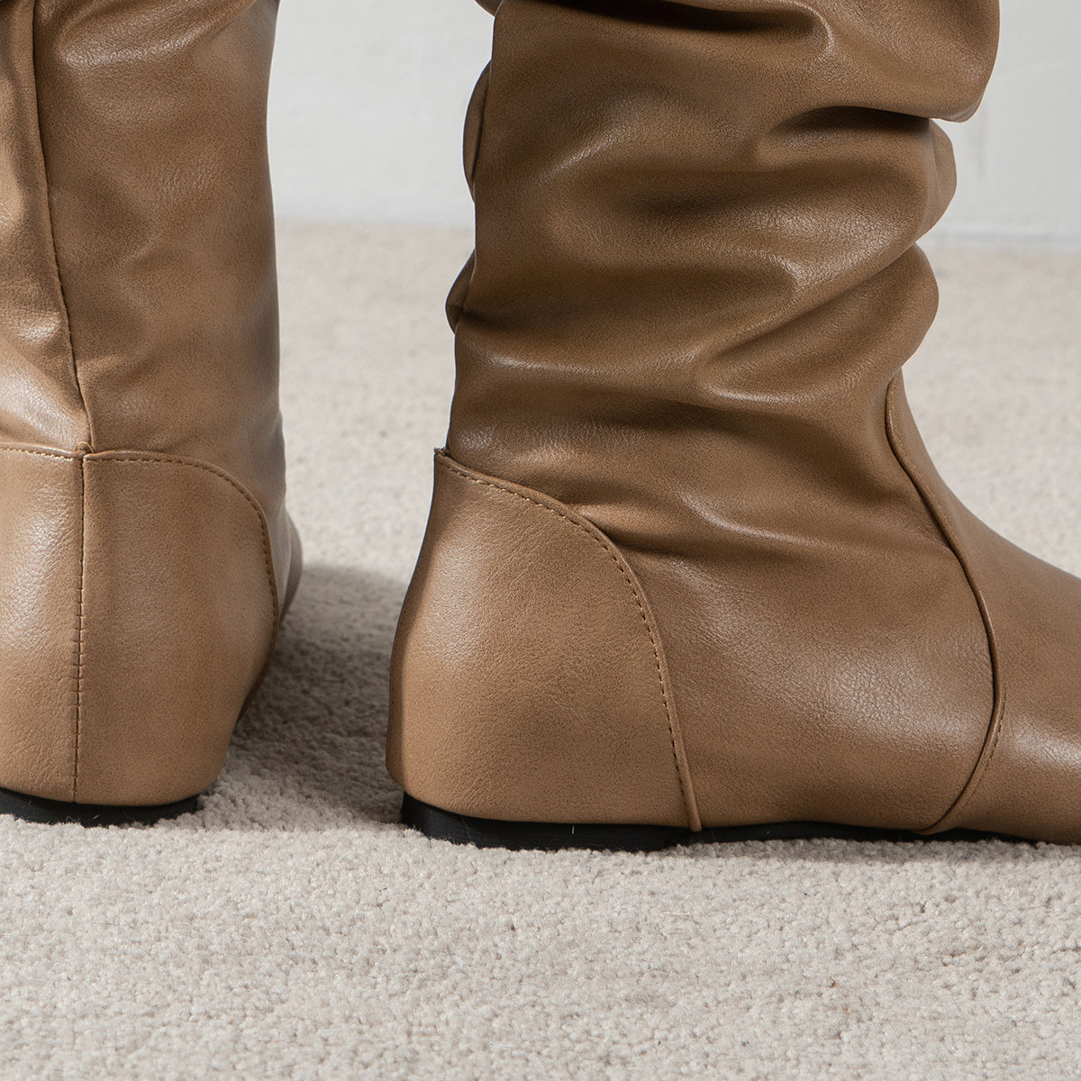 Women's Ruched Knee High Riding Boots