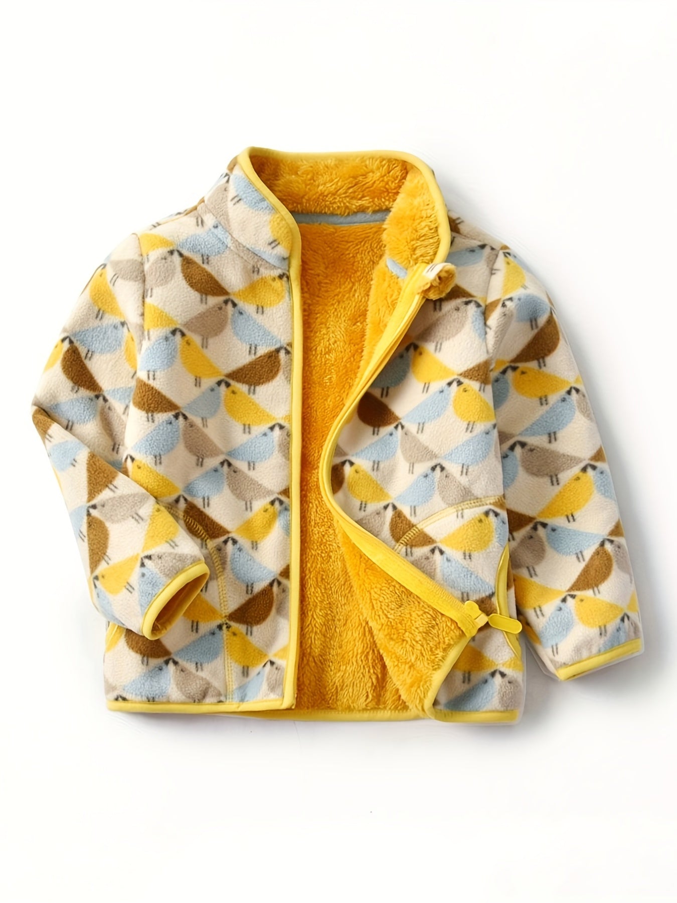 Girls Fleece Heart Printed Zipper Jacket for Outdoor