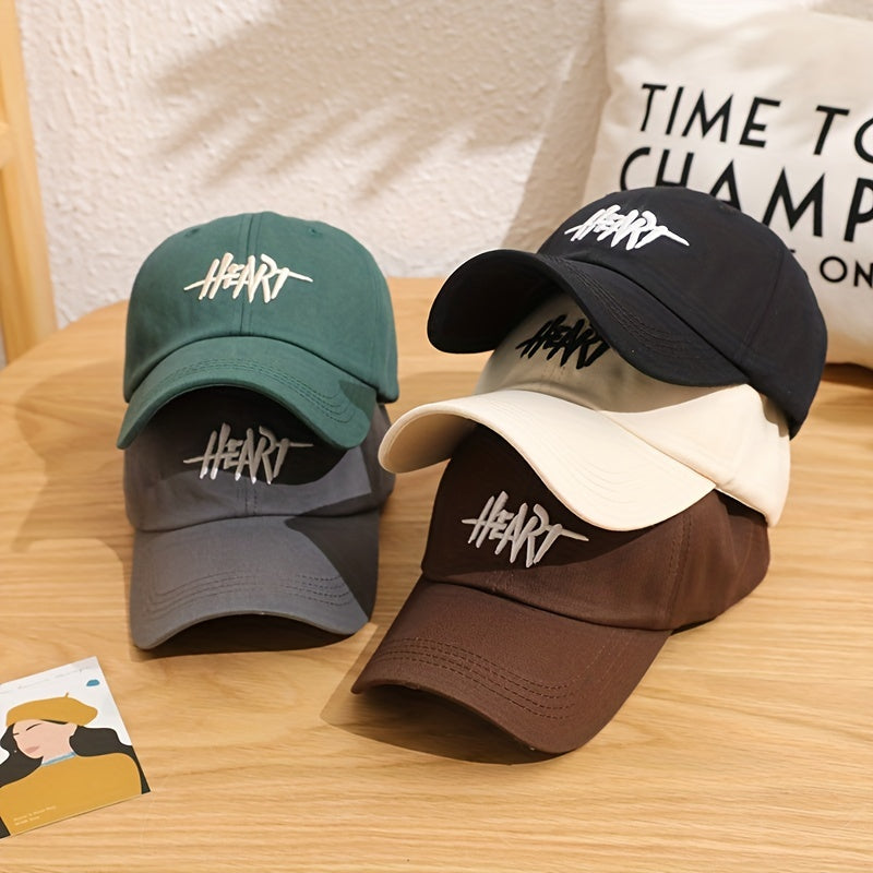 HEART Baseball Cap Embroidered Dad Hat Unisex Sun Hat