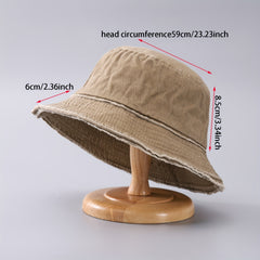 Men's Frayed Bucket Hat Fishing Sunshade Outdoor Hat