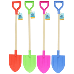 Electoys Kids Spade Plastic Shovel Wood Shaft Beach Spades Sand Pit Accessories