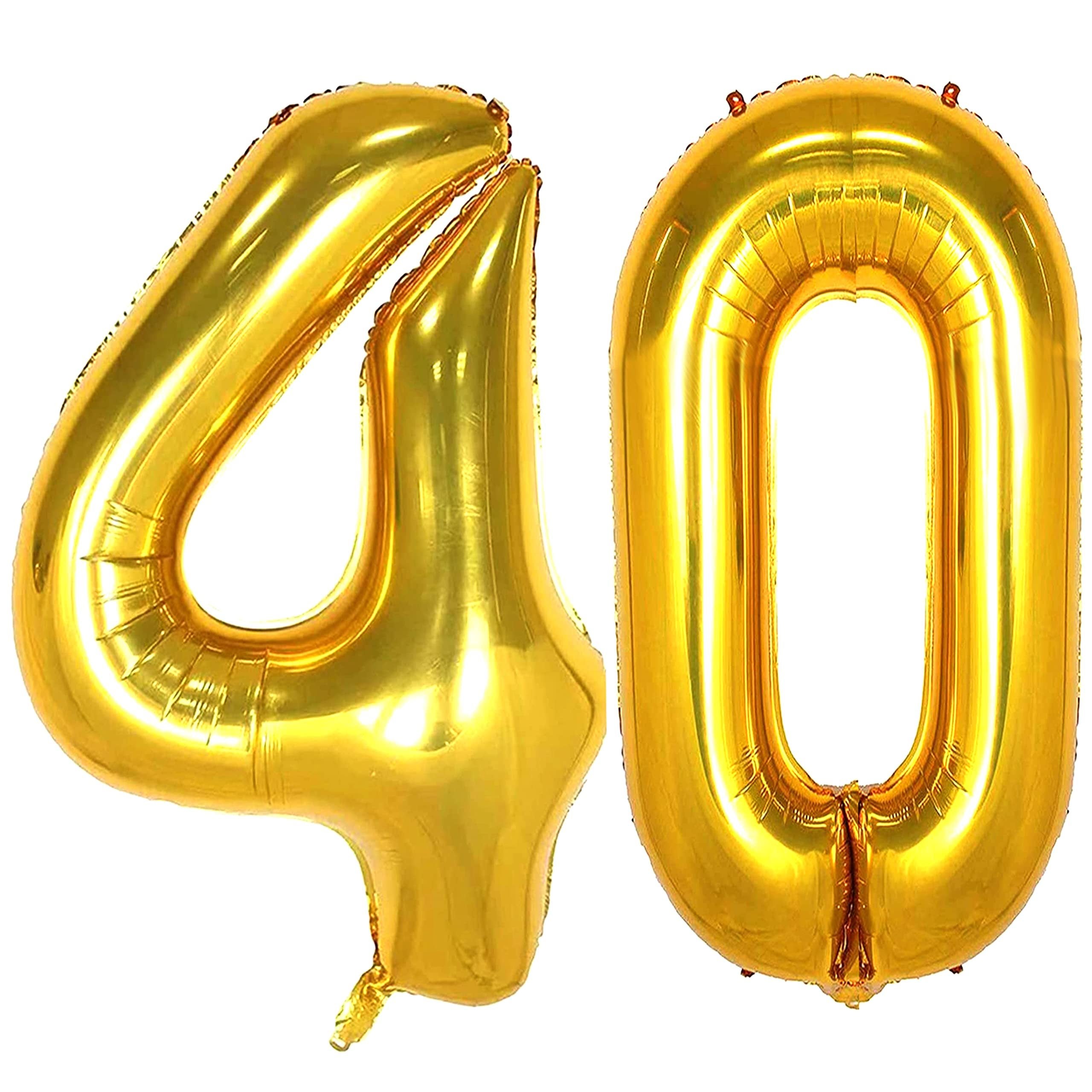 Gold Number Balloons 30 40 50 60 Big Giant Foil Mylar for Birthday Party