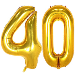 Gold Number Balloons 30 40 50 60 Big Giant Foil Mylar for Birthday Party
