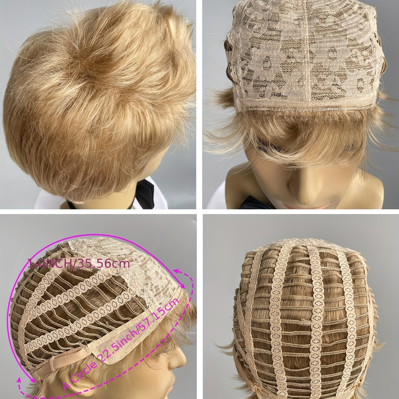 Men's Golden Dress Up Short Wig for Parties