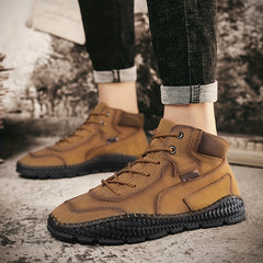 Men's Casual Stitch Solid Low Top Lace up Boots