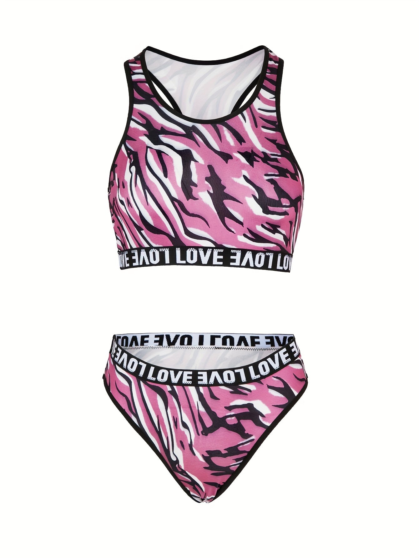 Letter Print Bra & Panties Set