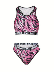 Letter Print Bra & Panties Set