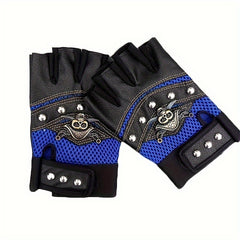Leather Pirate Gloves Half Finger Cycling Sports Gloves