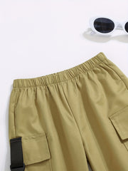 Boys Comfortable Cargo Pants Quick-dry Jogger With Pockets